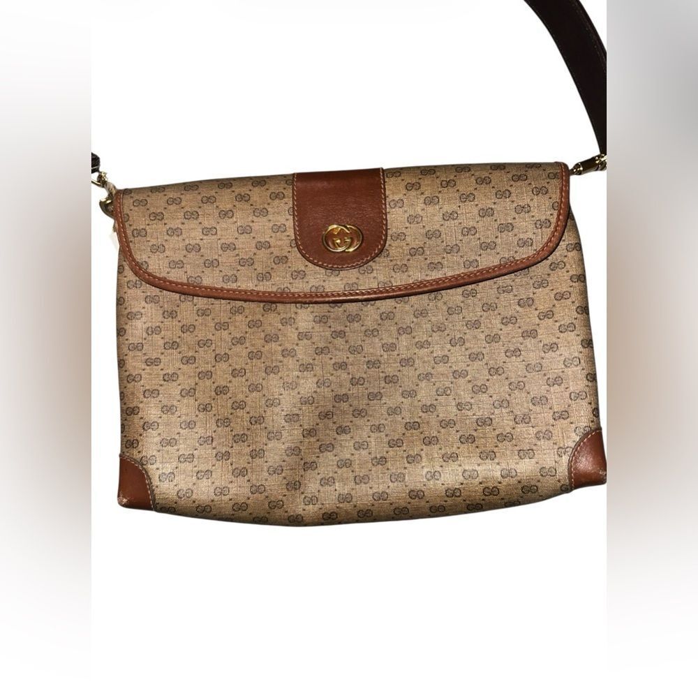 Gucci small GG Tan and Brown Crossbody Bag